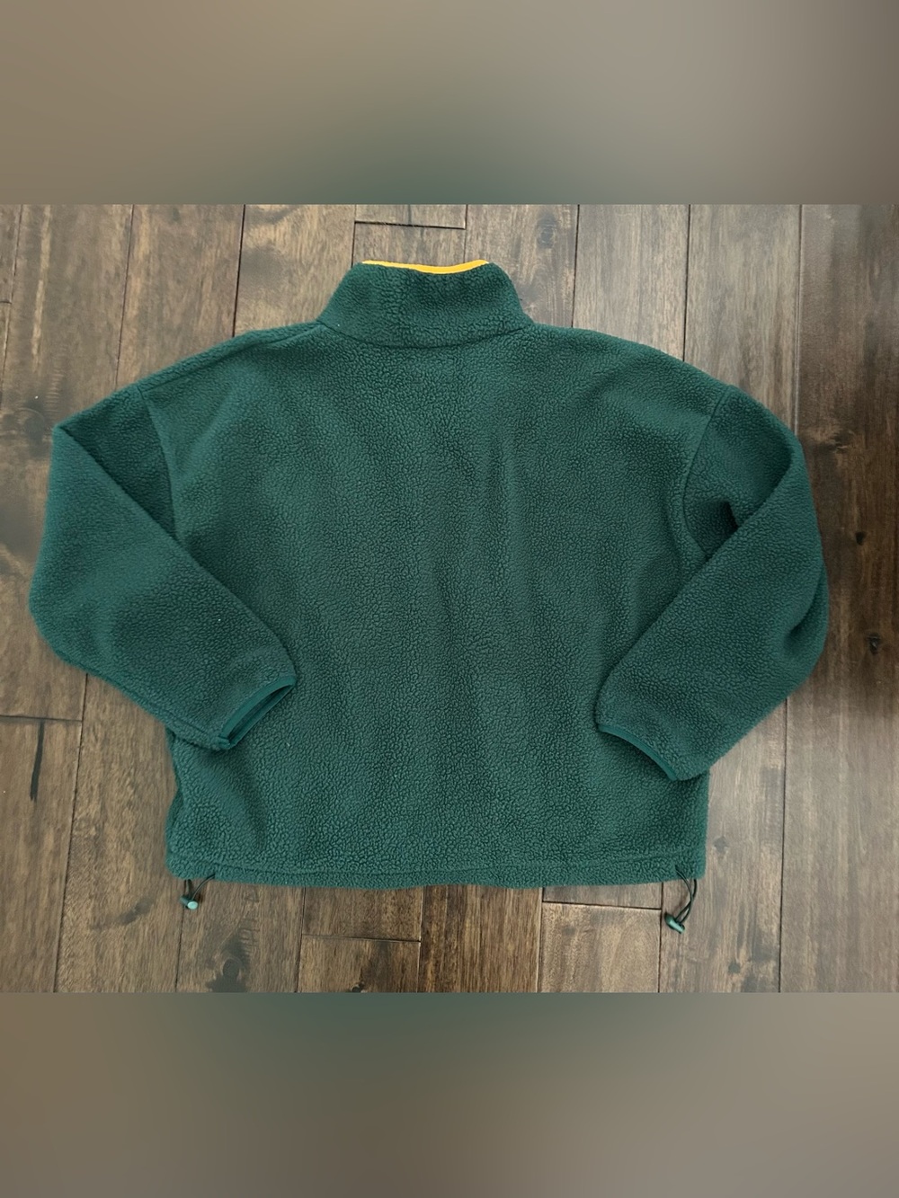 Wilo The Label Women’s Green Sherpa Fleece Snap Pullover Mustard Accent Size S - Picture 5 of 5